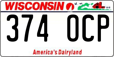 WI license plate 374OCP