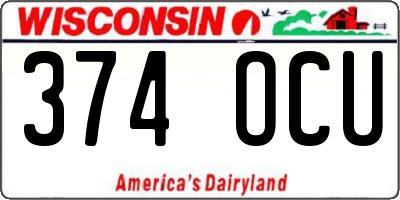 WI license plate 374OCU