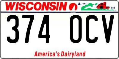 WI license plate 374OCV