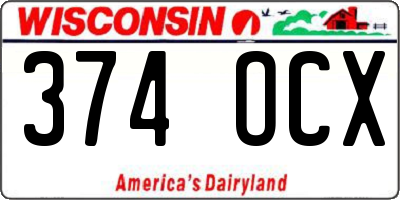 WI license plate 374OCX