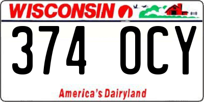 WI license plate 374OCY