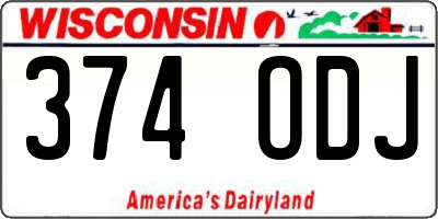 WI license plate 374ODJ