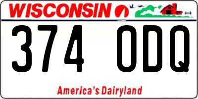 WI license plate 374ODQ