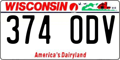 WI license plate 374ODV