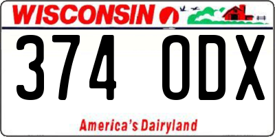 WI license plate 374ODX