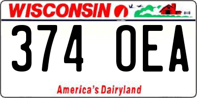 WI license plate 374OEA