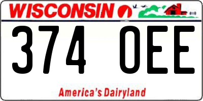 WI license plate 374OEE