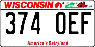 WI license plate 374OEF