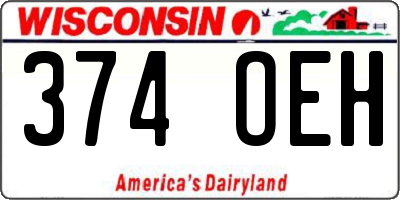 WI license plate 374OEH