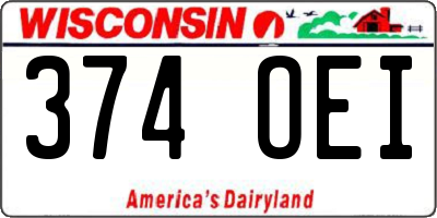 WI license plate 374OEI