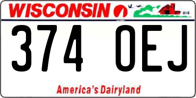 WI license plate 374OEJ