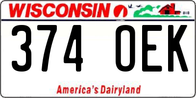 WI license plate 374OEK
