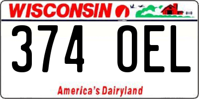 WI license plate 374OEL