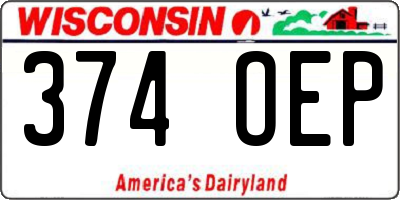 WI license plate 374OEP