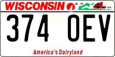 WI license plate 374OEV