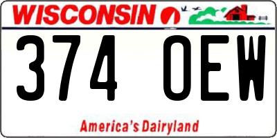 WI license plate 374OEW