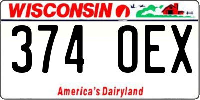 WI license plate 374OEX