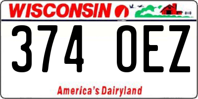 WI license plate 374OEZ