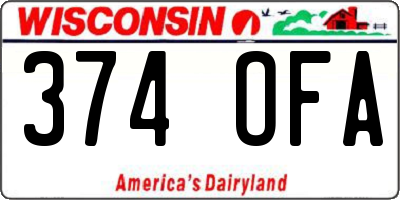 WI license plate 374OFA