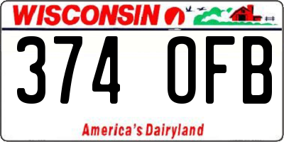 WI license plate 374OFB