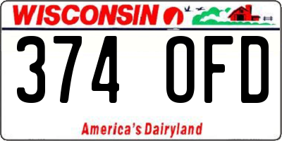 WI license plate 374OFD
