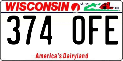 WI license plate 374OFE