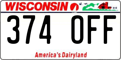 WI license plate 374OFF