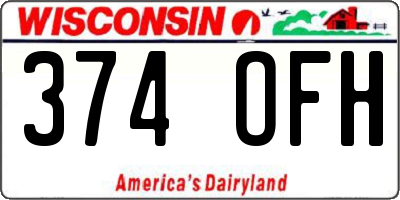 WI license plate 374OFH
