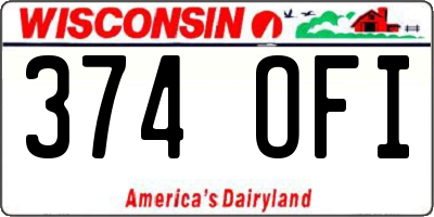 WI license plate 374OFI