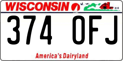 WI license plate 374OFJ
