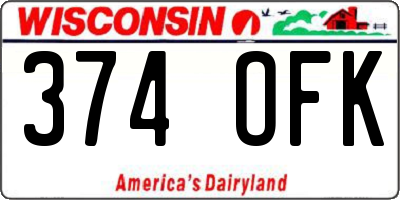 WI license plate 374OFK