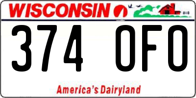 WI license plate 374OFO