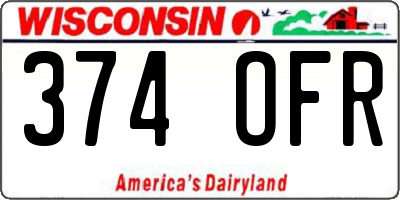 WI license plate 374OFR
