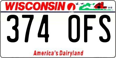 WI license plate 374OFS