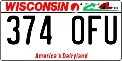 WI license plate 374OFU