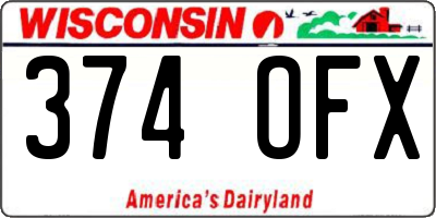 WI license plate 374OFX
