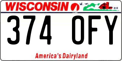 WI license plate 374OFY
