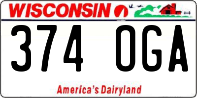 WI license plate 374OGA