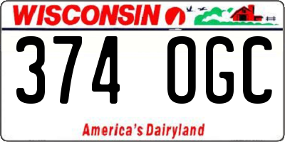 WI license plate 374OGC
