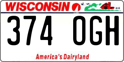 WI license plate 374OGH