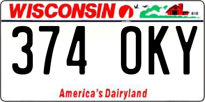 WI license plate 374OKY
