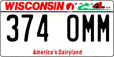 WI license plate 374OMM