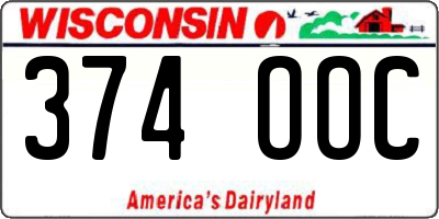 WI license plate 374OOC