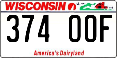 WI license plate 374OOF