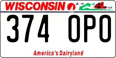 WI license plate 374OPO