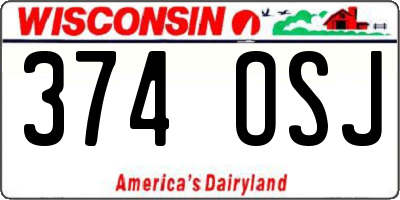 WI license plate 374OSJ