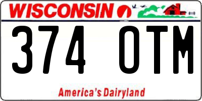 WI license plate 374OTM