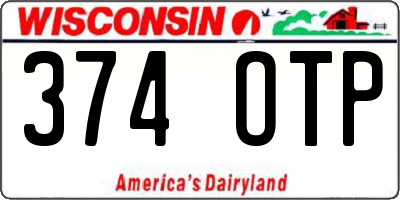 WI license plate 374OTP