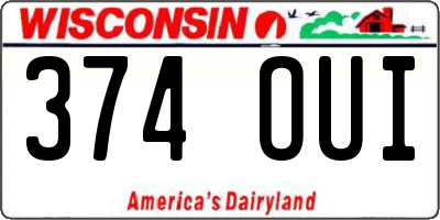 WI license plate 374OUI