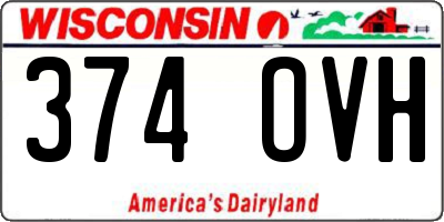 WI license plate 374OVH